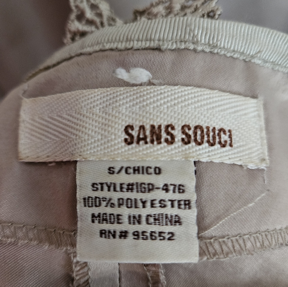NWOT Sans Souci tan taupe lace tiered shorts Womens Small - Picture 4 of 5